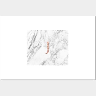 Monogram rose marble J Posters and Art